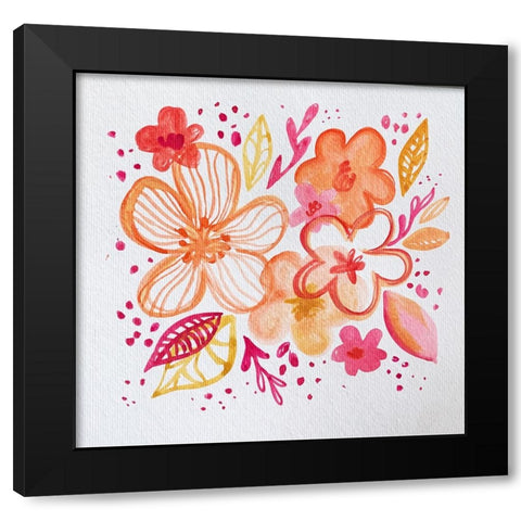 Pink and Perky Black Modern Wood Framed Art Print by Rupp, Mariah