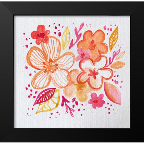 Pink and Perky Black Modern Wood Framed Art Print by Rupp, Mariah