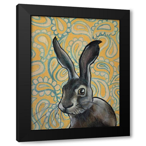 Bunny Rabbit Black Modern Wood Framed Art Print by Rupp, Mariah