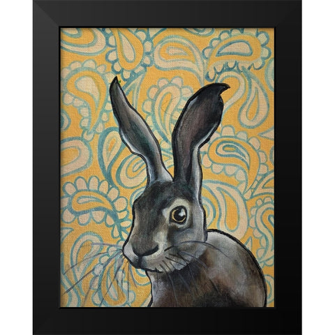 Bunny Rabbit Black Modern Wood Framed Art Print by Rupp, Mariah