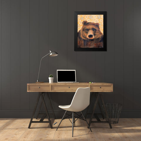 Bear Black Modern Wood Framed Art Print by Rupp, Mariah
