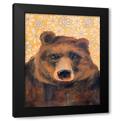 Bear Black Modern Wood Framed Art Print with Double Matting by Rupp, Mariah