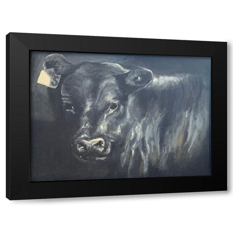 Cow Black Modern Wood Framed Art Print with Double Matting by Rupp, Mariah