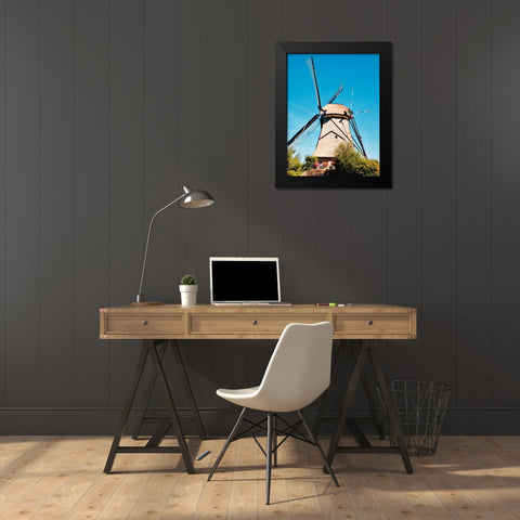 Windmill II Black Modern Wood Framed Art Print by Singleton, Ashley