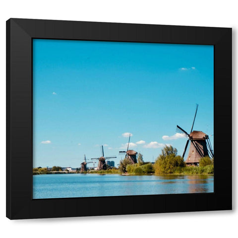 Windmill IV Black Modern Wood Framed Art Print by Singleton, Ashley