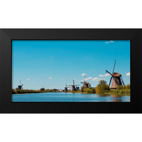 Windmill V Black Modern Wood Framed Art Print by Singleton, Ashley