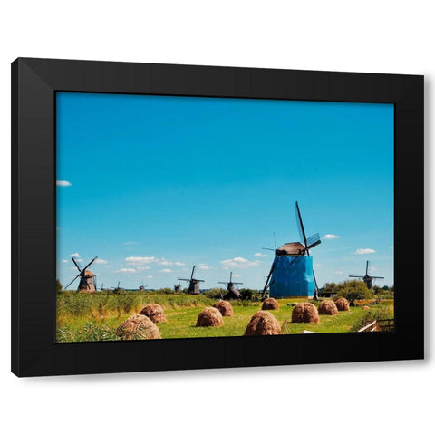 Windmill VI Black Modern Wood Framed Art Print with Double Matting by Singleton, Ashley