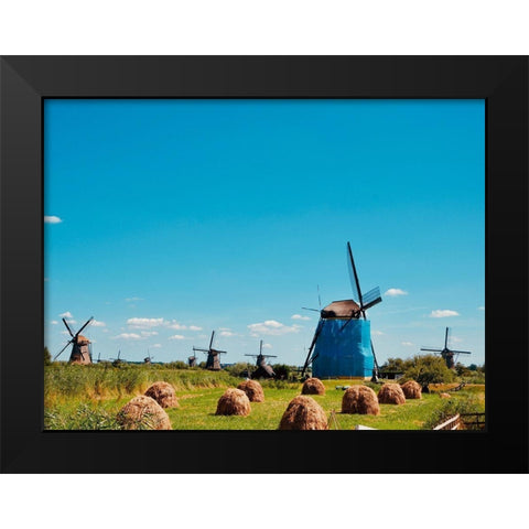 Windmill VI Black Modern Wood Framed Art Print by Singleton, Ashley