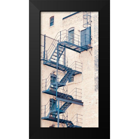 Fire Escape Black Modern Wood Framed Art Print by Singleton, Ashley
