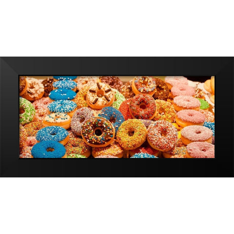 Donut Forget Me Black Modern Wood Framed Art Print by Singleton, Ashley