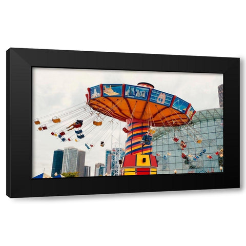 Swings Black Modern Wood Framed Art Print with Double Matting by Singleton, Ashley