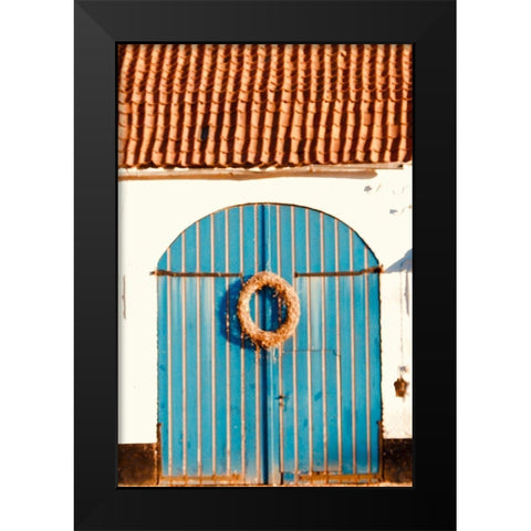 Blue Doors Black Modern Wood Framed Art Print by Singleton, Ashley