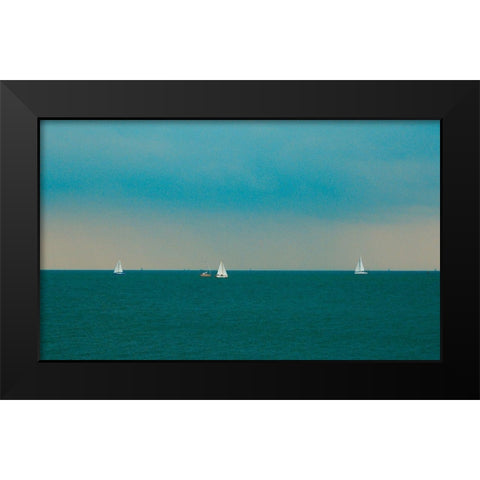Horizon Line Black Modern Wood Framed Art Print by Singleton, Ashley