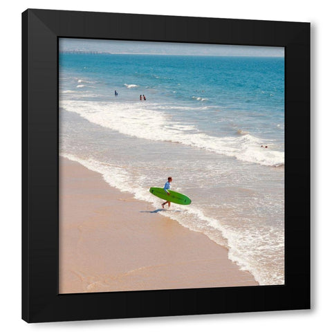 Called to Surf Black Modern Wood Framed Art Print with Double Matting by Singleton, Ashley