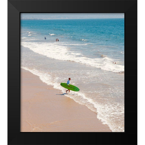 Called to Surf Black Modern Wood Framed Art Print by Singleton, Ashley