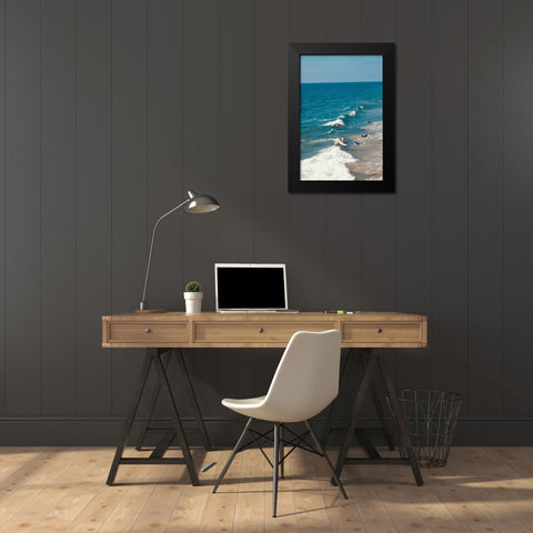 Waves Black Modern Wood Framed Art Print by Singleton, Ashley