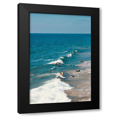 Waves Black Modern Wood Framed Art Print by Singleton, Ashley