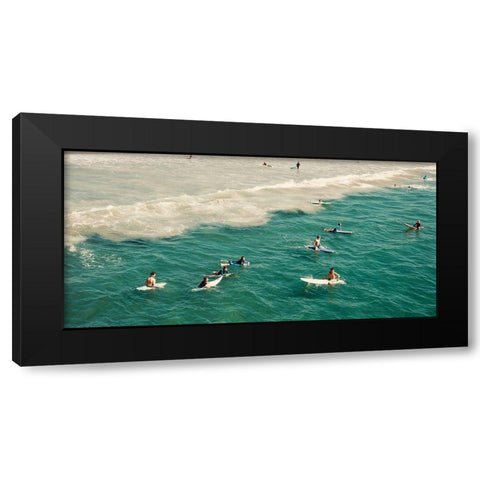 Surfers Black Modern Wood Framed Art Print with Double Matting by Singleton, Ashley