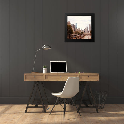 Cityscape Black Modern Wood Framed Art Print by Singleton, Ashley