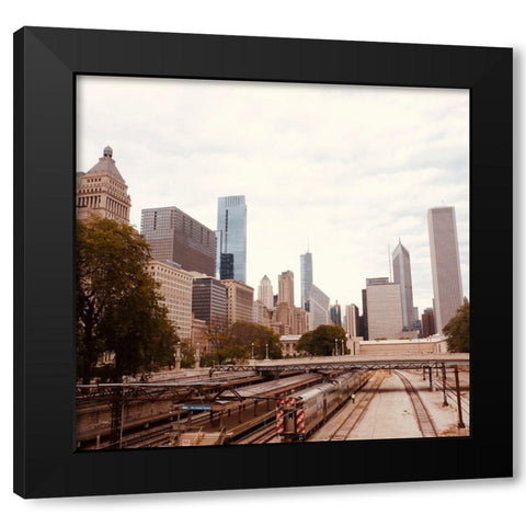 Cityscape Black Modern Wood Framed Art Print with Double Matting by Singleton, Ashley