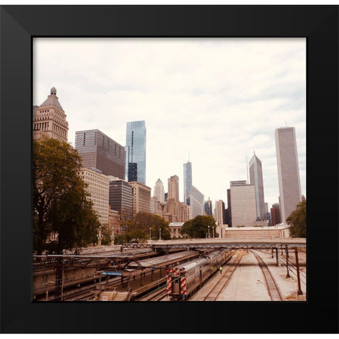 Cityscape Black Modern Wood Framed Art Print by Singleton, Ashley