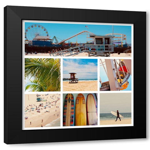 Beach Patch Black Modern Wood Framed Art Print by Singleton, Ashley