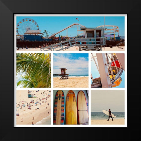 Beach Patch Black Modern Wood Framed Art Print by Singleton, Ashley