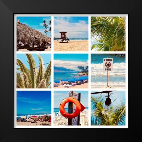 Beach Patch II Black Modern Wood Framed Art Print by Singleton, Ashley