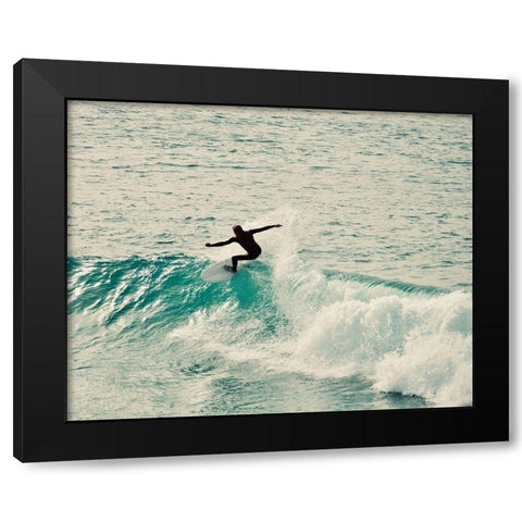 Surfer Black Modern Wood Framed Art Print with Double Matting by Singleton, Ashley