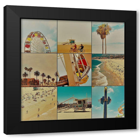 Surfer Collage II Black Modern Wood Framed Art Print by Singleton, Ashley