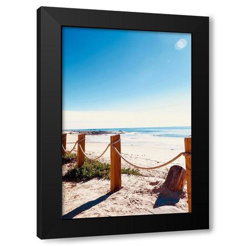 Fence Posts Black Modern Wood Framed Art Print by Singleton, Ashley