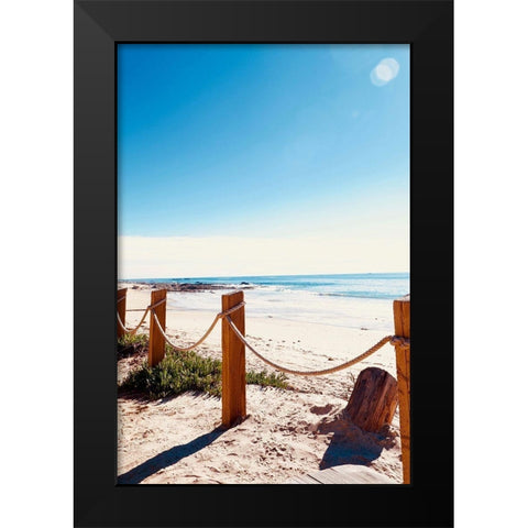 Fence Posts Black Modern Wood Framed Art Print by Singleton, Ashley