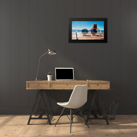 Shades Black Modern Wood Framed Art Print by Singleton, Ashley