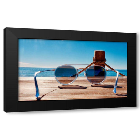 Shades Black Modern Wood Framed Art Print with Double Matting by Singleton, Ashley