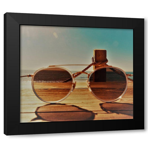 Shades III Black Modern Wood Framed Art Print with Double Matting by Singleton, Ashley