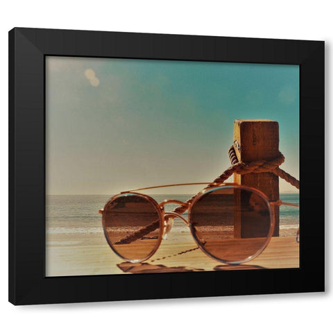 Shades V Black Modern Wood Framed Art Print by Singleton, Ashley
