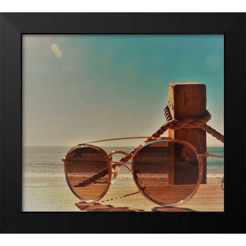 Shades V Black Modern Wood Framed Art Print by Singleton, Ashley