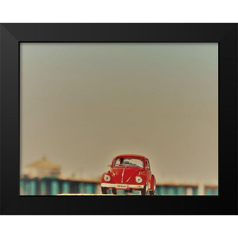 Red Car V Black Modern Wood Framed Art Print by Singleton, Ashley