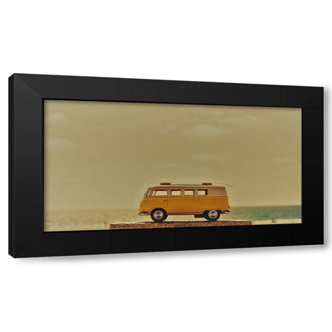 Yellow Bus Black Modern Wood Framed Art Print with Double Matting by Singleton, Ashley