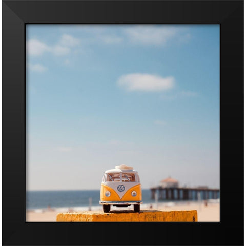 Yellow Bus III Black Modern Wood Framed Art Print by Singleton, Ashley