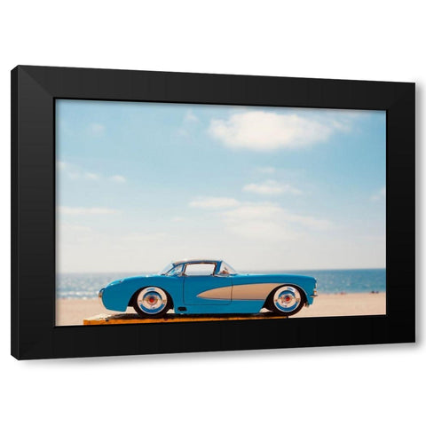 Blue Car Black Modern Wood Framed Art Print with Double Matting by Singleton, Ashley