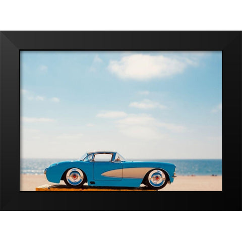 Blue Car Black Modern Wood Framed Art Print by Singleton, Ashley
