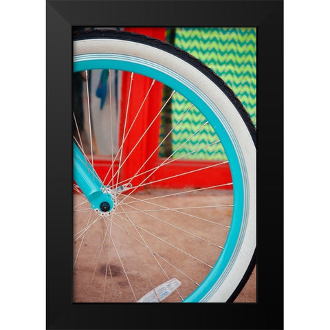 Blue Bicycle Black Modern Wood Framed Art Print by Singleton, Ashley