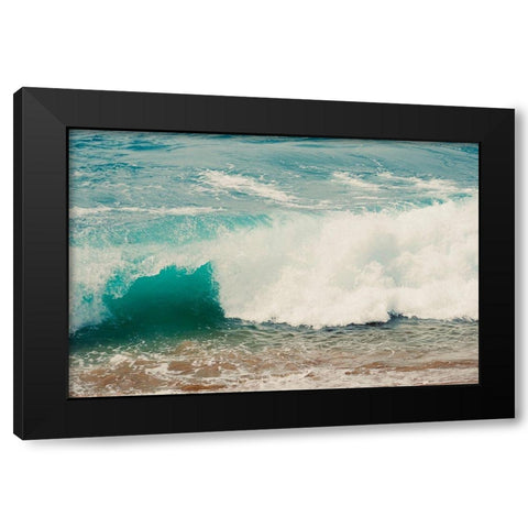 Wave Race Black Modern Wood Framed Art Print by Singleton, Ashley