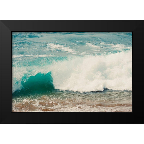 Wave Race Black Modern Wood Framed Art Print by Singleton, Ashley