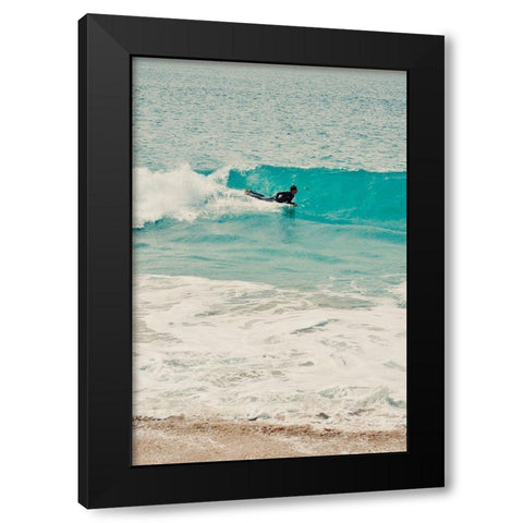 Surfs Up Black Modern Wood Framed Art Print with Double Matting by Singleton, Ashley