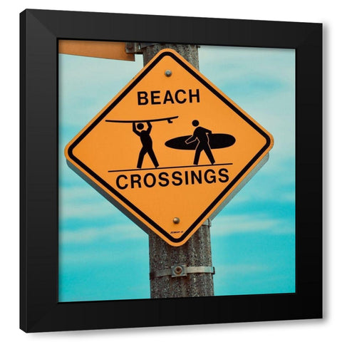 Beach Crossing Black Modern Wood Framed Art Print with Double Matting by Singleton, Ashley