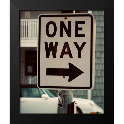 One Way Black Modern Wood Framed Art Print by Singleton, Ashley