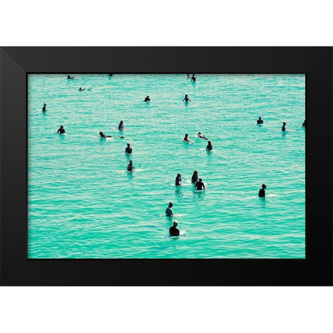 Surfer Buoys Black Modern Wood Framed Art Print by Singleton, Ashley