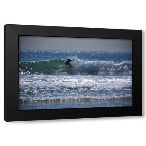 Surfer Buds Black Modern Wood Framed Art Print by Singleton, Ashley